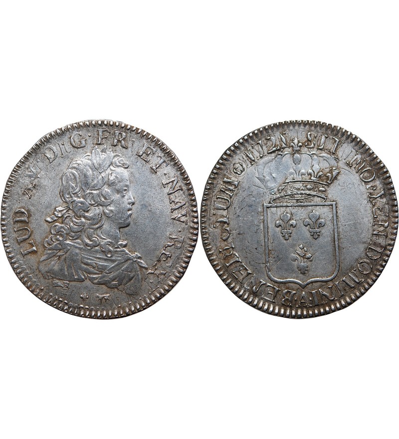LOUIS XV - ECU DE FRANCE 1721 A PARIS﻿