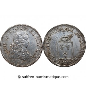 LOUIS XV - ECU DE FRANCE 1721 A PARIS﻿