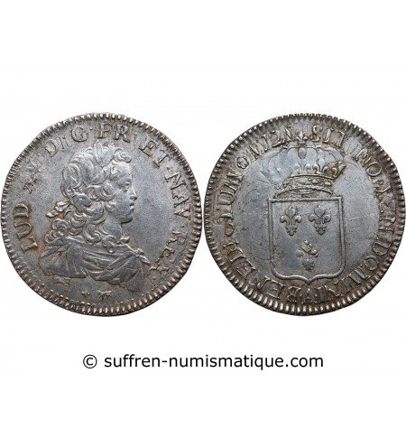 LOUIS XV - ECU DE FRANCE 1721 A PARIS﻿