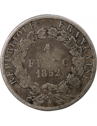 LOUIS-NAPOLEON BONAPARTE - 1 FRANC ARGENT 1852 A PARIS