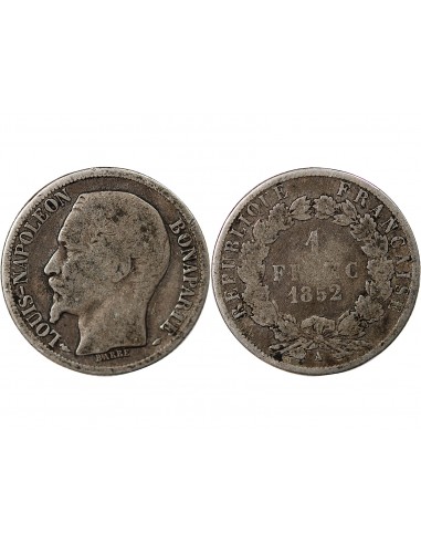 LOUIS-NAPOLEON BONAPARTE - 1 FRANC ARGENT 1852 A PARIS