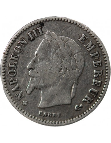 NAPOLEON III - 20 CENTIMES ARGENT 1867 BB STRASBOURG
