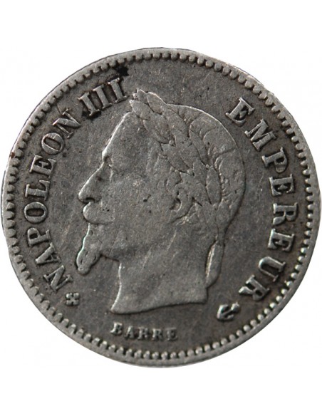 NAPOLEON III - 20 CENTIMES ARGENT 1867 BB STRASBOURG