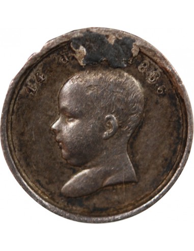 NAPOLEON III, EUGENIE - MEDAILLETTE BAPTEME DE LOUIS NAPOLEON BONAPARTE - 14 JUIN 1856