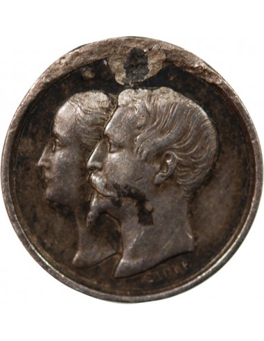 NAPOLEON III, EUGENIE - MEDAILLETTE BAPTEME DE LOUIS NAPOLEON BONAPARTE - 14 JUIN 1856