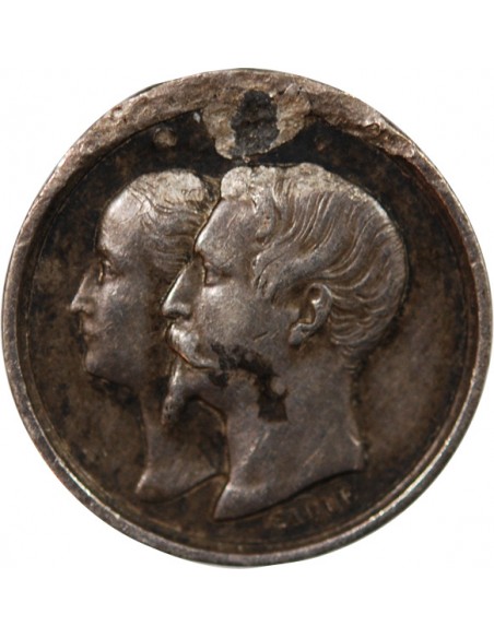 NAPOLEON III, EUGENIE - MEDAILLETTE BAPTEME DE LOUIS NAPOLEON BONAPARTE - 14 JUIN 1856