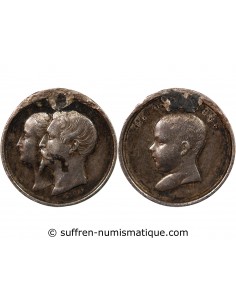NAPOLEON III, EUGENIE - MEDAILLETTE BAPTEME DE LOUIS NAPOLEON BONAPARTE - 14 JUIN 1856