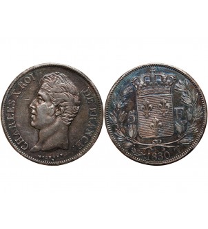 CHARLES X - 5 FRANCS ARGENT 1830 W LILLE 2