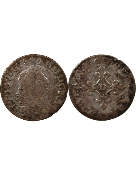 LOUIS XIV﻿ - 4 SOLS DITS DES TRAITANTS 1676 D VIMY