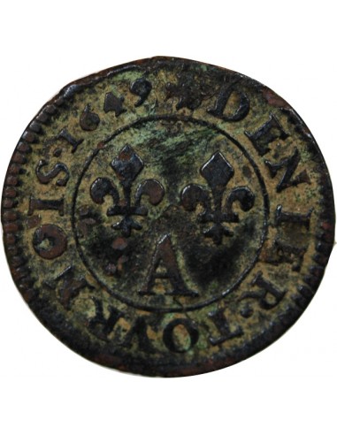 LOUIS XIV﻿ - DENIER TOURNOIS 1649 A PARIS