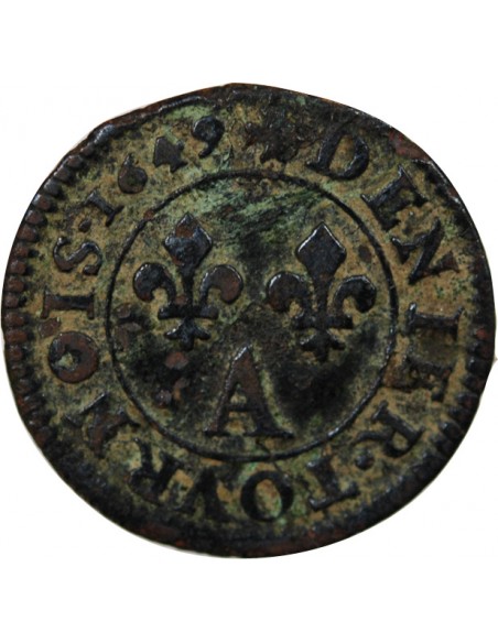 LOUIS XIV﻿ - DENIER TOURNOIS 1649 A PARIS