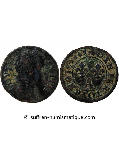 LOUIS XIV﻿ - DENIER TOURNOIS 1649 A PARIS