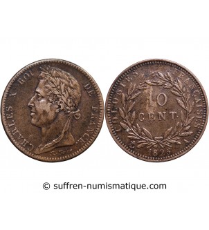 10 CENTIMES CHARLES X 1825 A "Guyane & Sénégal"