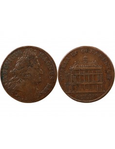 CHAPELLE DE VERSAILLE, LOUIS XIV - JETON CUIVRE 1708 2