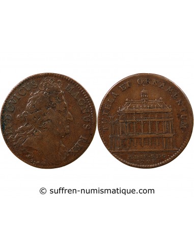 CHAPELLE DE VERSAILLE, LOUIS XIV - JETON CUIVRE 1708