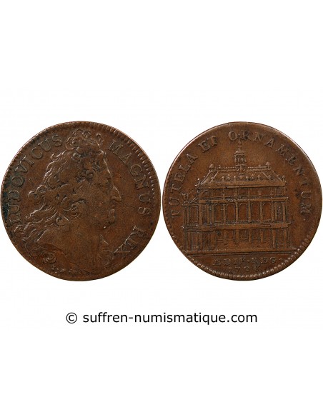 CHAPELLE DE VERSAILLE, LOUIS XIV - JETON CUIVRE 1708