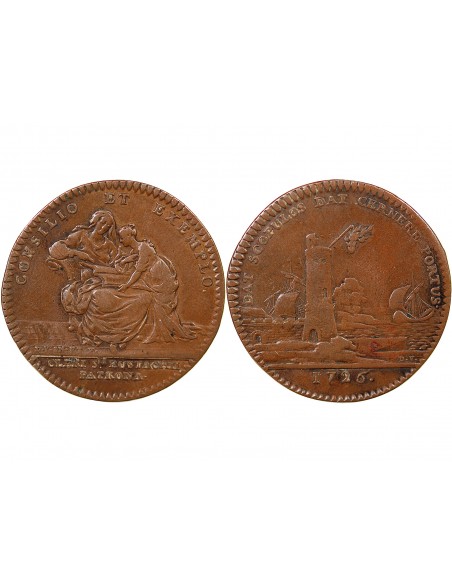 CHAPELLE SAINTE ANNE, ÉGLISE SAINT-EUSTACHE – JETON CUIVRE 1726, FANAL