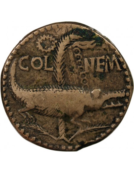 NEMAUSUS, NIMES, AUGUSTE ET AGRIPPA - DUPONDIUS 29 AV JC / 10