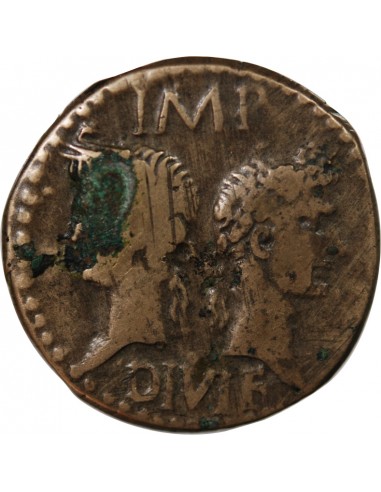 NEMAUSUS, NIMES, AUGUSTE ET AGRIPPA - DUPONDIUS 29 AV JC / 10