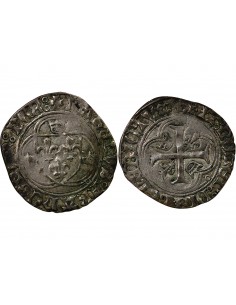 CHARLES VII - BLANC A LA COURONNE 1432 / 1461 POITIERS 2