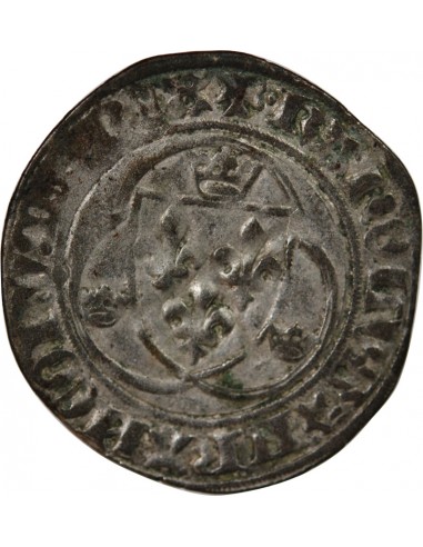 CHARLES VII - BLANC A LA COURONNE 1455 / 1461 ROUEN