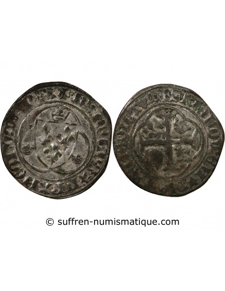 CHARLES VII - BLANC A LA COURONNE 1455 / 1461 ROUEN