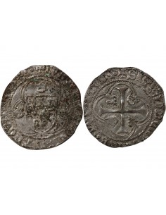 LOUIS XI - BLANC A LA COURONNE 1461 / 1483 SAINT POURCAIN 2