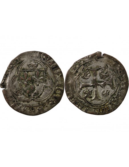 LOUIS XI - BLANC A LA COURONNE 1461 / 1483 SAINT LÔ