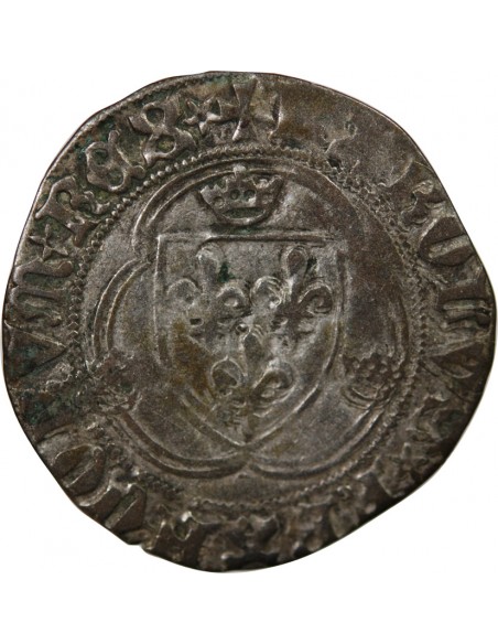 CHARLES VIII - BLANC A LA COURONNE 1483 / 1498 ANGERS R