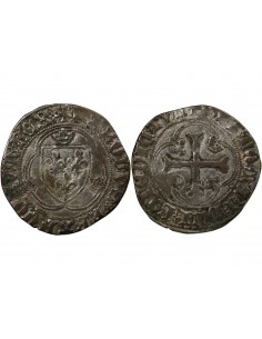 CHARLES VIII - BLANC A LA COURONNE 1483 / 1498 ANGERS R 2