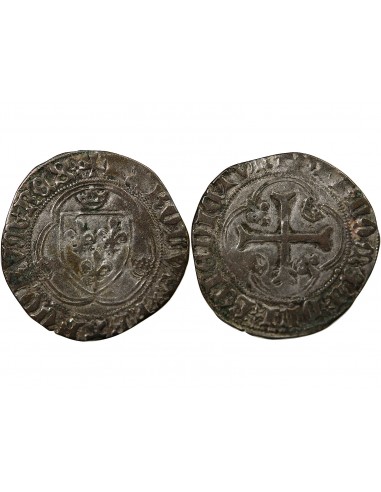 CHARLES VIII - BLANC A LA COURONNE 1483 / 1498 ANGERS R