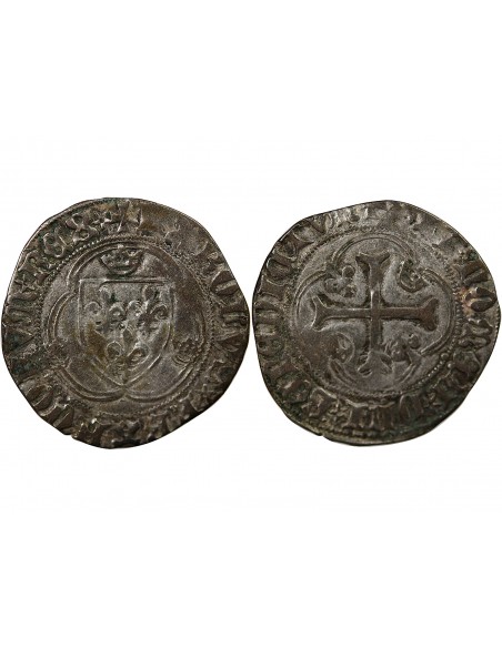 CHARLES VIII - BLANC A LA COURONNE 1483 / 1498 ANGERS R