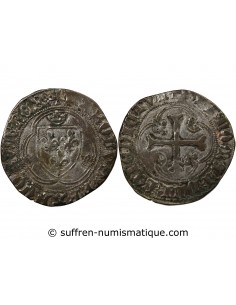 CHARLES VIII - BLANC A LA COURONNE 1483 / 1498 ANGERS R