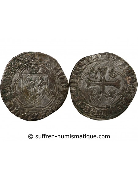 CHARLES VIII - BLANC A LA COURONNE 1483 / 1498 ANGERS R