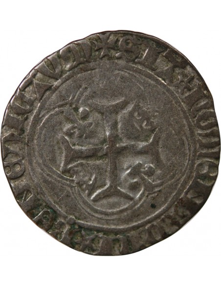 CHARLES VIII - BLANC A LA COURONNE 1483 / 1498 SAINT POURCAIN R