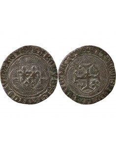 CHARLES VIII - BLANC A LA COURONNE 1483 / 1498 SAINT POURCAIN R 2