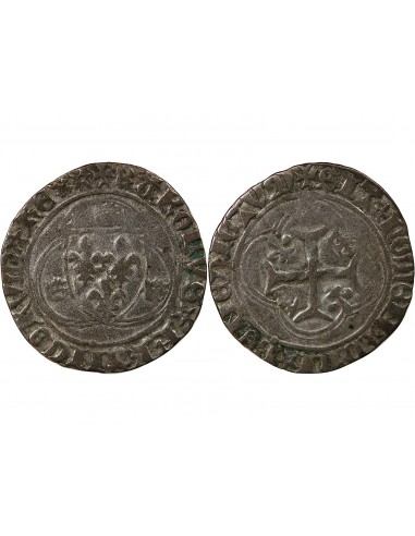 CHARLES VIII - BLANC A LA COURONNE 1483 / 1498 SAINT POURCAIN R