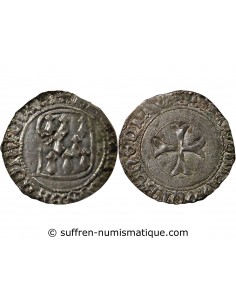 DUCHÉ DE BRETAGNE, FRANCOIS I et II - BLANC A LA TARGE 1442-1488 RENNES