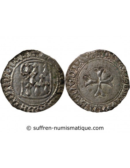 DUCHÉ DE BRETAGNE, FRANCOIS I et II - BLANC A LA TARGE 1442-1488 RENNES