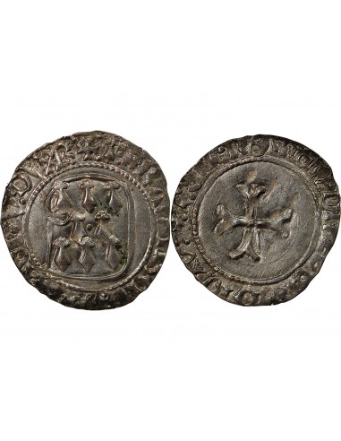 DUCHÉ DE BRETAGNE, FRANCOIS I et II - BLANC A LA TARGE 1442-1488 RENNES