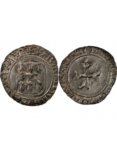 DUCHÉ DE BRETAGNE, FRANCOIS I et II - BLANC A LA TARGE 1442-1488 RENNES
