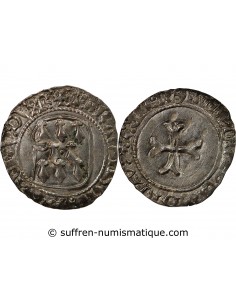 DUCHÉ DE BRETAGNE, FRANCOIS I et II - BLANC A LA TARGE 1442-1488 RENNES