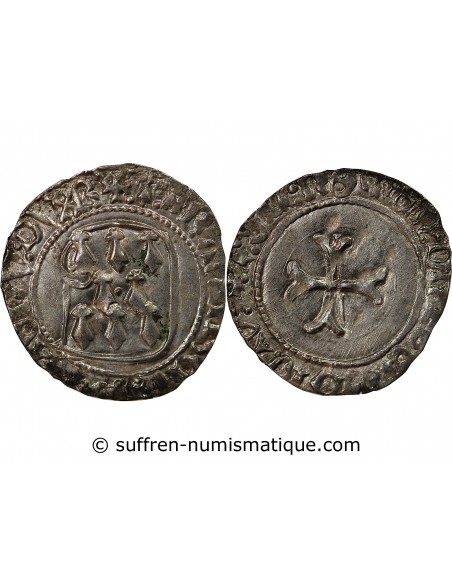 DUCHÉ DE BRETAGNE, FRANCOIS I et II - BLANC A LA TARGE 1442-1488 RENNES