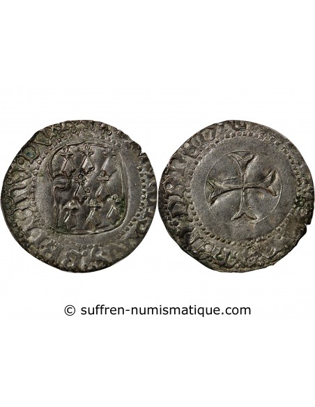 DUCHÉ DE BRETAGNE, FRANCOIS I et II - BLANC A LA TARGE 1442-1488 RENNES