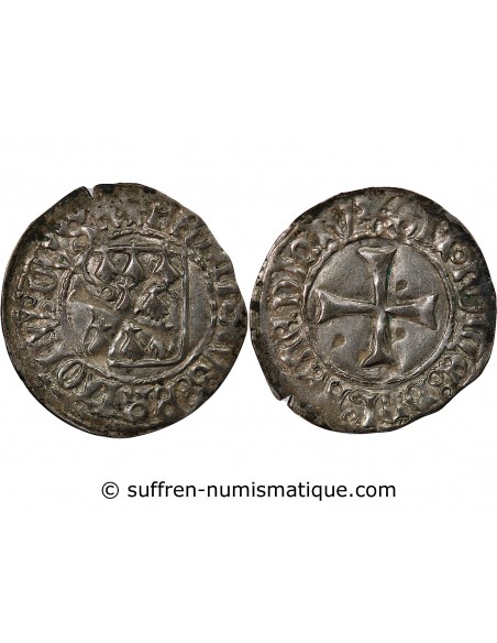 DUCHÉ DE BRETAGNE, FRANCOIS I et II - BLANC A LA TARGE 1442-1488 RENNES