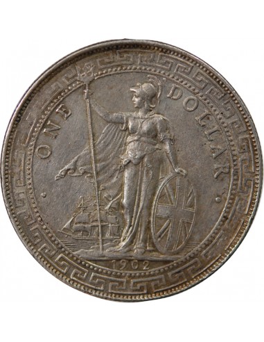 GRANDE-BRETAGNE - TRADE DOLLAR ARGENT 1902 B BOMBAY