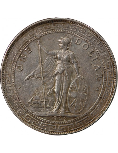 GRANDE-BRETAGNE - TRADE DOLLAR ARGENT 1902 B BOMBAY