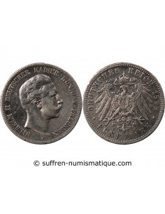 ALLEMAGNE, PRUSSE, WILHELM II - 5 MARK ARGENT 1898 A BERLIN