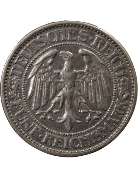 ALLEMAGNE, REPUBLIQUE DE WEIMAR - 5 REICHSMARK ARGENT 1931 J HAMBOURG