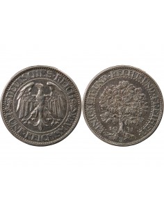 ALLEMAGNE, REPUBLIQUE DE WEIMAR - 5 REICHSMARK ARGENT 1931 J HAMBOURG 2